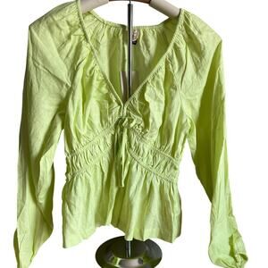 Universal Thread Women's Light Green Puff Long Sleeve Blouse - Size Small - NWT